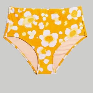 NWT Madewell Second Wave Retro High-Waisted Bikini Bottom in Watercolor Floral